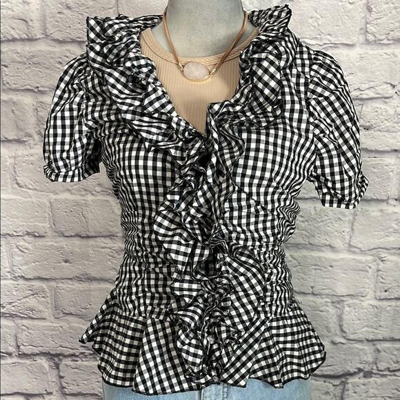 D Studio frilly Y2K gingham blouse - Picture 1 of 7